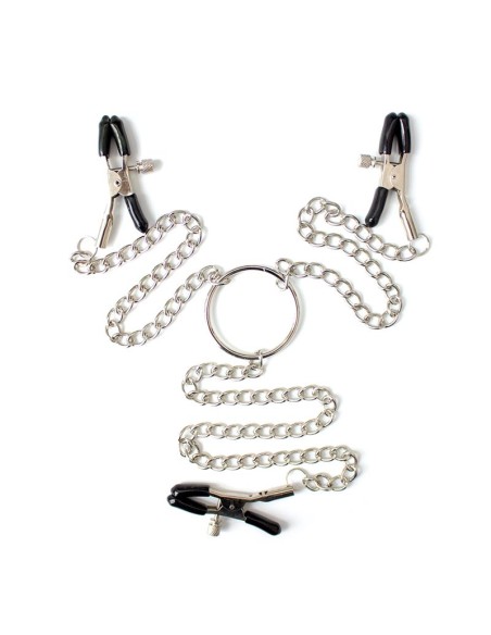Pinzas para Pezones y Clitoris con Cadena Metal