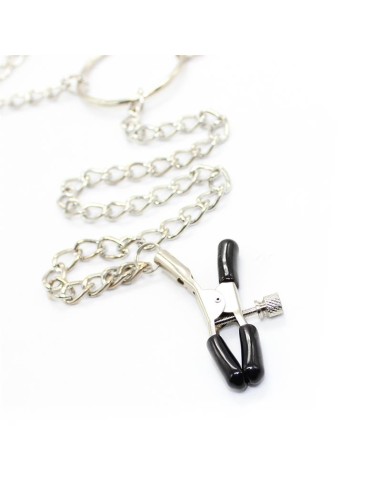 Pinzas para Pezones y Clitoris con Cadena Metal