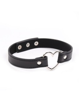 Collar con Aro en Forma de Corazon Ajustable 415 cm Negro 2