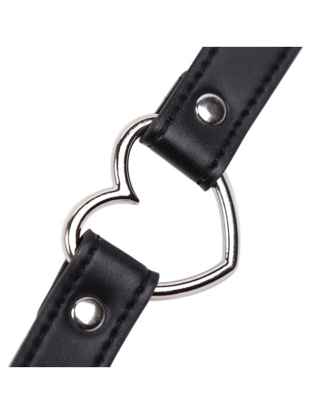 Collar con Aro en Forma de Corazon Ajustable 415 cm Negro