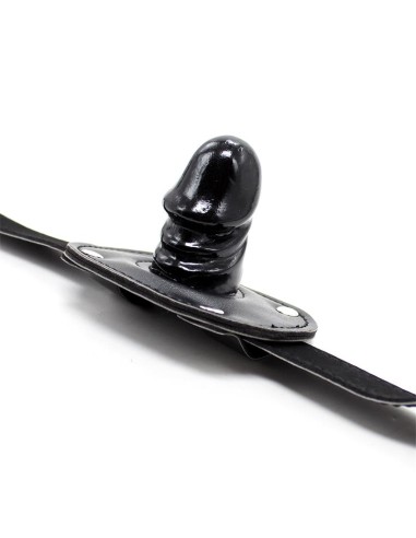 Mordaza con Candado Forma de Pene 5 cm Pequeno Negro