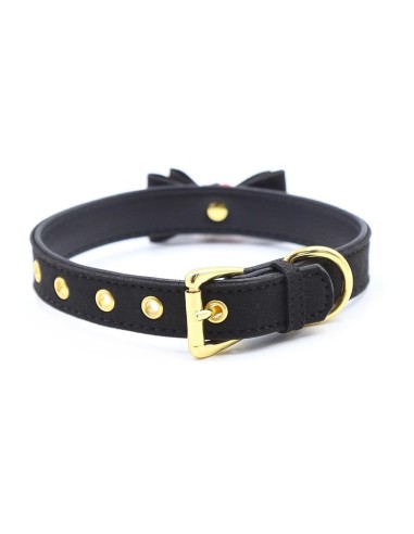 Collar con Lazo y Cascabel 44 cm Negro Rojo