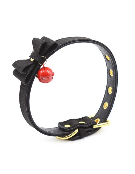 Collar con Lazo y Cascabel 44 cm Negro Rojo