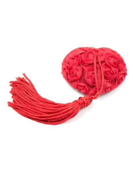 Pezoneras con Encaje y Patron Floral Rojo