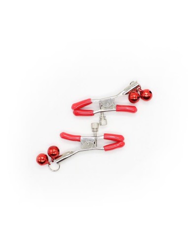 Pinzas para Pezones con Cascabeles Metal Rojo