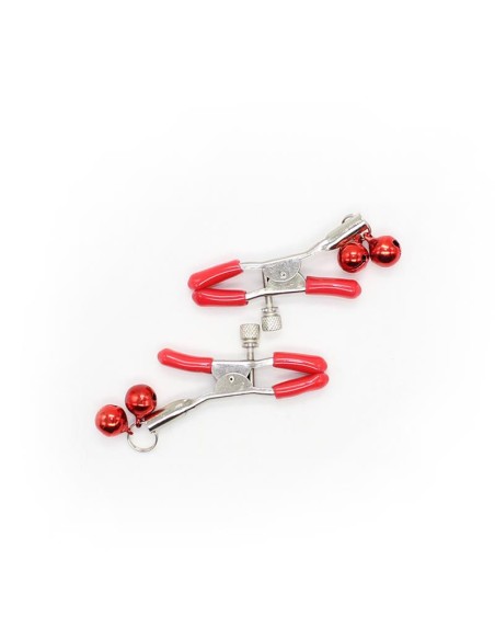 Pinzas para Pezones con Cascabeles Metal Rojo