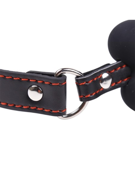 Mordaza Forma de Hueso Silicona 12 cm Negro