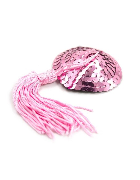 Pezoneras Autoadhesivas Forma de Corazon con Lentejuelas Rosa