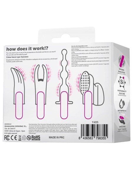 4Fun Bala Vibrador y 4 Fundas USB Impermeable Silicona