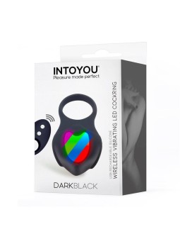 Darkblack Anillo Vibrador con Led Control Remoto USB Silicona 2
