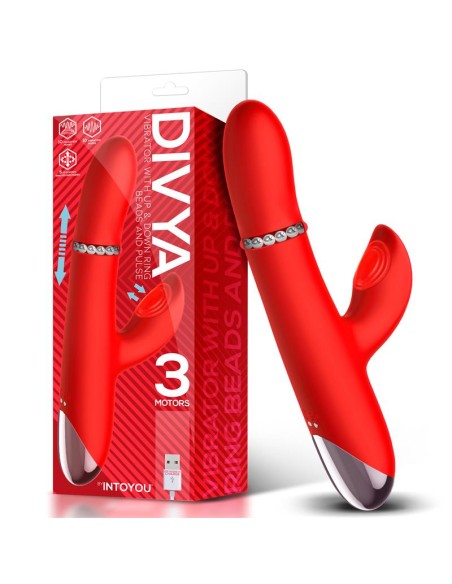 Divya Vibrador con Aro de Bolas Internas Up and Down y Pulsacion 3 Motores Independientes USB