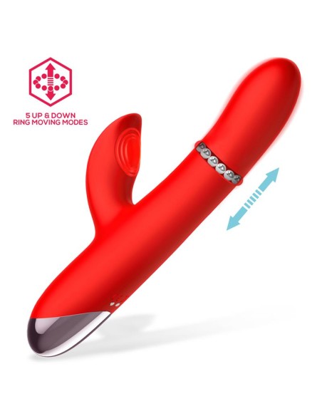 Divya Vibrador con Aro de Bolas Internas Up and Down y Pulsacion 3 Motores Independientes USB