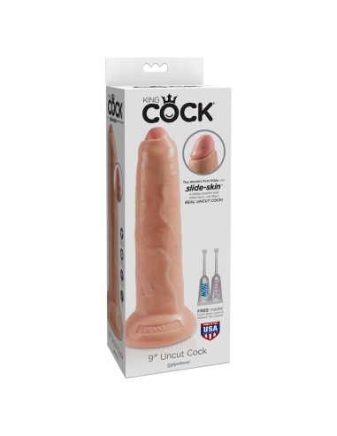 King Cock Dildo Realista con Glande Retractil Color Natural 9
