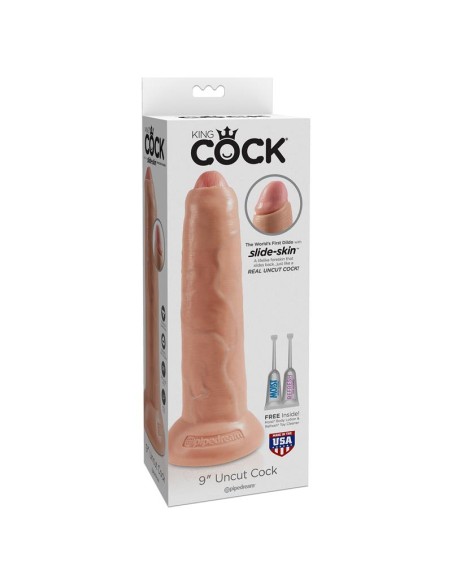 King Cock Dildo Realista con Glande Retractil Color Natural 9