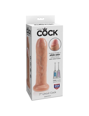 King Cock Dildo Realista con Glande Retractil Color Natural 7