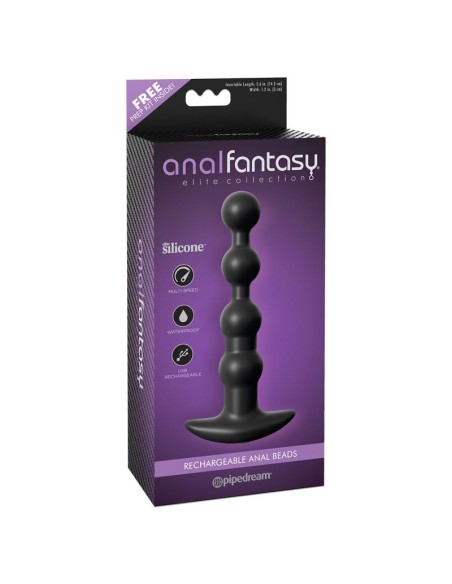 Rosario Anal Recargable Color Negro