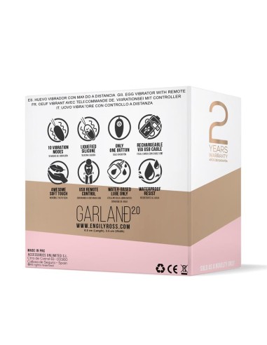Garland 20 Huevo Vibrador Control Remoto USB Silicona Liquida Inyectada