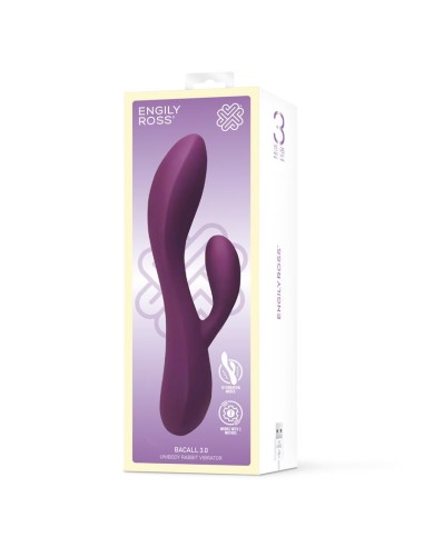 Bacall 20 Vibrador Silicona Liquida Inyectada Doble Motor USB Purpura