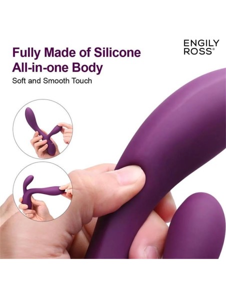 Bacall 20 Vibrador Silicona Liquida Inyectada Doble Motor USB Purpura