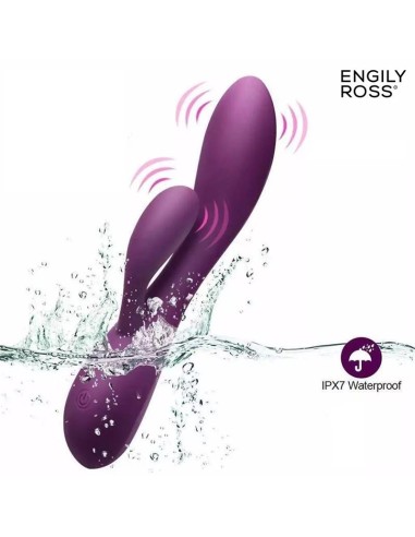 Bacall 20 Vibrador Silicona Liquida Inyectada Doble Motor USB Purpura