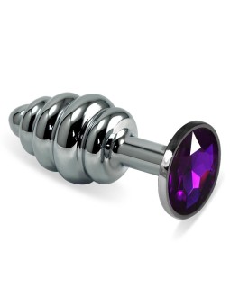 Plug Anal en Espiral Rosebud con Joya Purpura