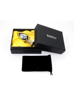 Plug Anal Metal RoseBud Classic con Joya Negro Talla L 2