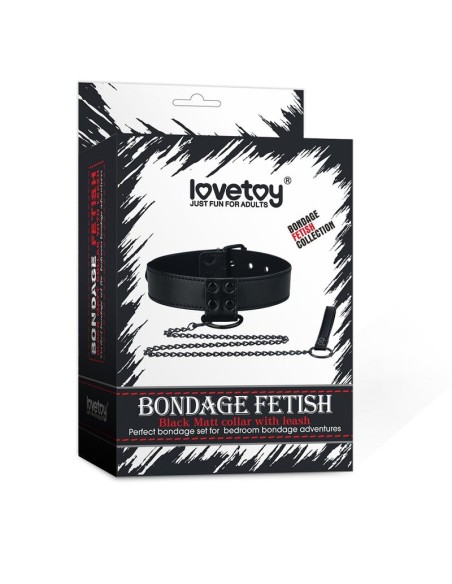 Collar con Correa Negro Mate