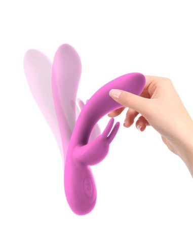 Mauve Vibrador Unibody Silicona Liquida USB Rosa