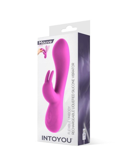 Mauve Vibrador Unibody Silicona Liquida USB Rosa