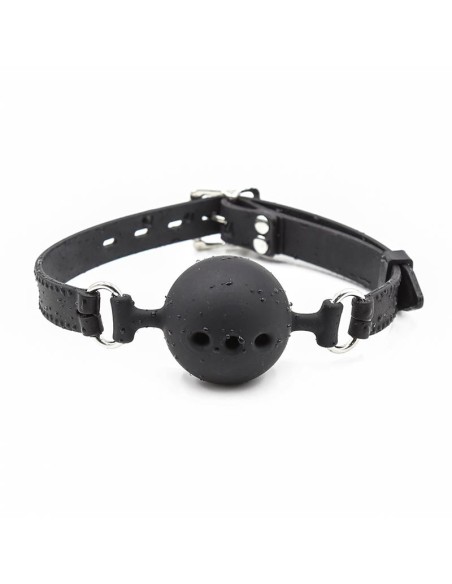 Mordaza de Bola Transpirable de Silicona 45 cm Talla M Negro