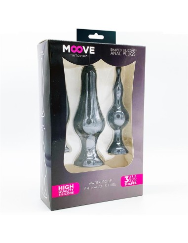 Set 3 Plugs Anal Silicona Negro