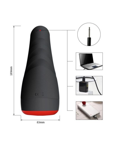 Chiven 3 Masturbador Masculino Efecto Calor Silicona Liquida Negro