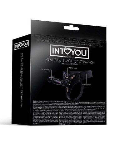 Mistress Arnes Elastico con Dildo de Silicona de 18 cm Negro