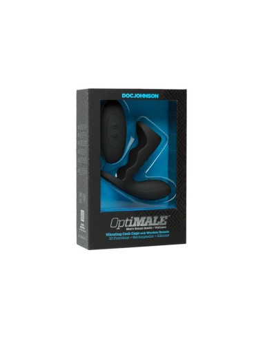 Jaula para el Pene con Vibracion y Control Remoto Negro