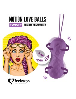 Huevo Vibrador Motion Love Balls con Control Remoto Twisty Purpura 2