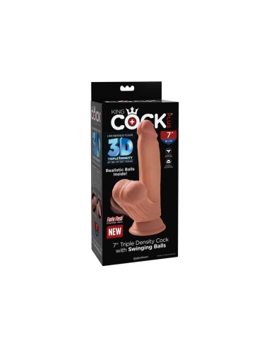 Dildo Triple Densidad Testiculos Oscilantes 7 Caramelo