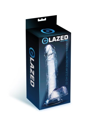 Dildo Realista con Testiculos Material Cristalino 22 cm