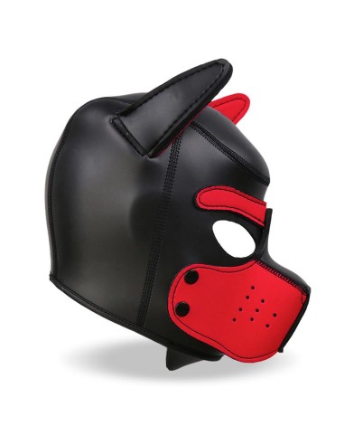 Hound Mascara de Perro Neopreno Hocico Extraible Negro Rojo Talla unica