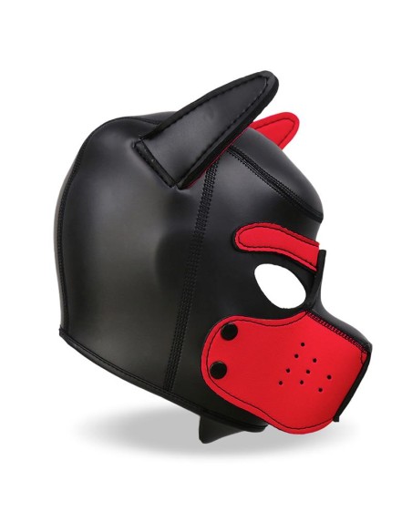 Hound Mascara de Perro Neopreno Hocico Extraible Negro Rojo Talla unica