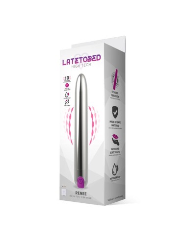 Renee Vibrador 10 Funciones 185 cm USB Plata