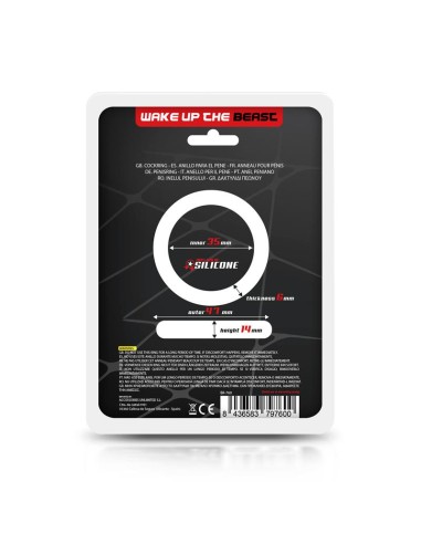 Anillo para el Pene Forma Plana Silicona Solida 35 cm Negro