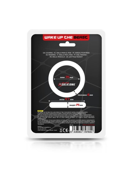 Anillo para el Pene Forma Plana Silicona Solida 35 cm Negro