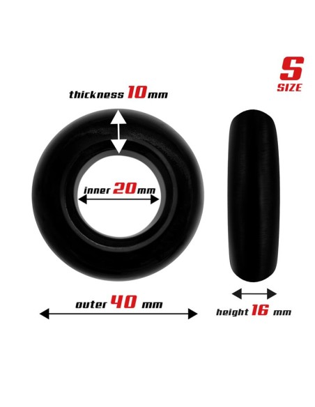 Set 3 Anillos para el Pene Flexibles Negros