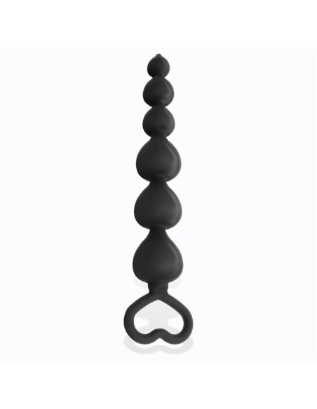 Clyde Plug Anal con Bolas con Aro de Facil Extraccion Silicona Negro