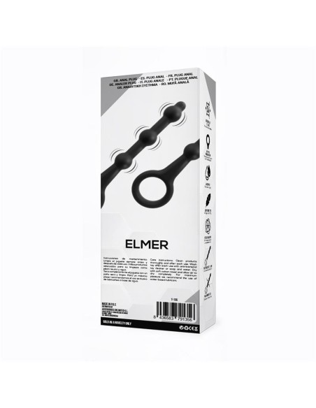 Elmer Plug Anal con Aro de Facil Extraccion Silicona Negro