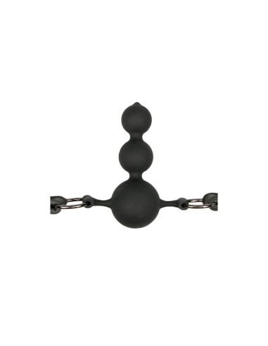 Mordaza de Silicona con Cadena Negra