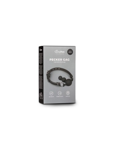 Mordaza de Silicona con Cadena Negra