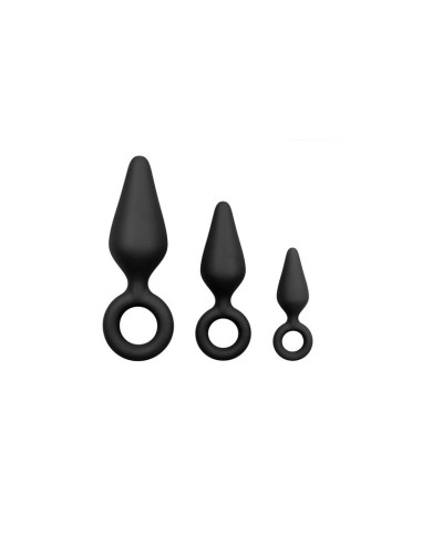 Set 3 Plug Anales con Aro Negro