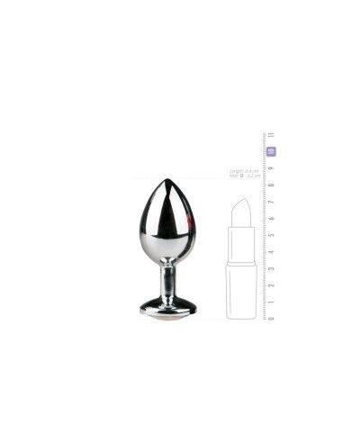 Plug con Cristal Transparente No2 Plateado