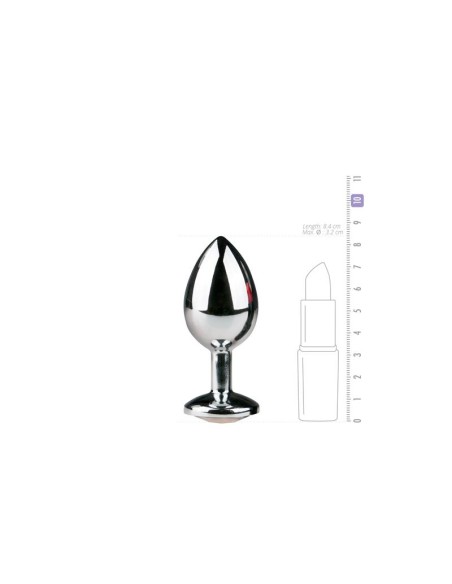 Plug con Cristal Transparente No2 Plateado